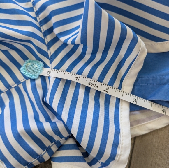 Varsity Spirit Cheer Shorts Size Small Striped Blue White - Picture 4 of 6